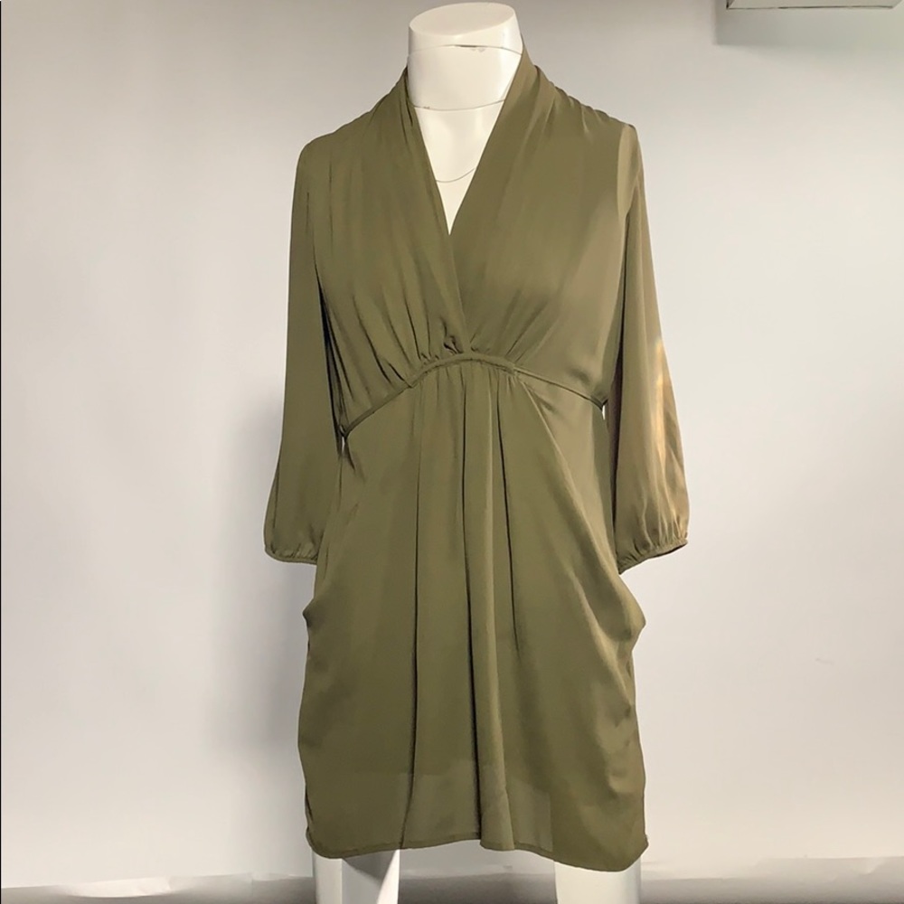 Olive green flowy dress